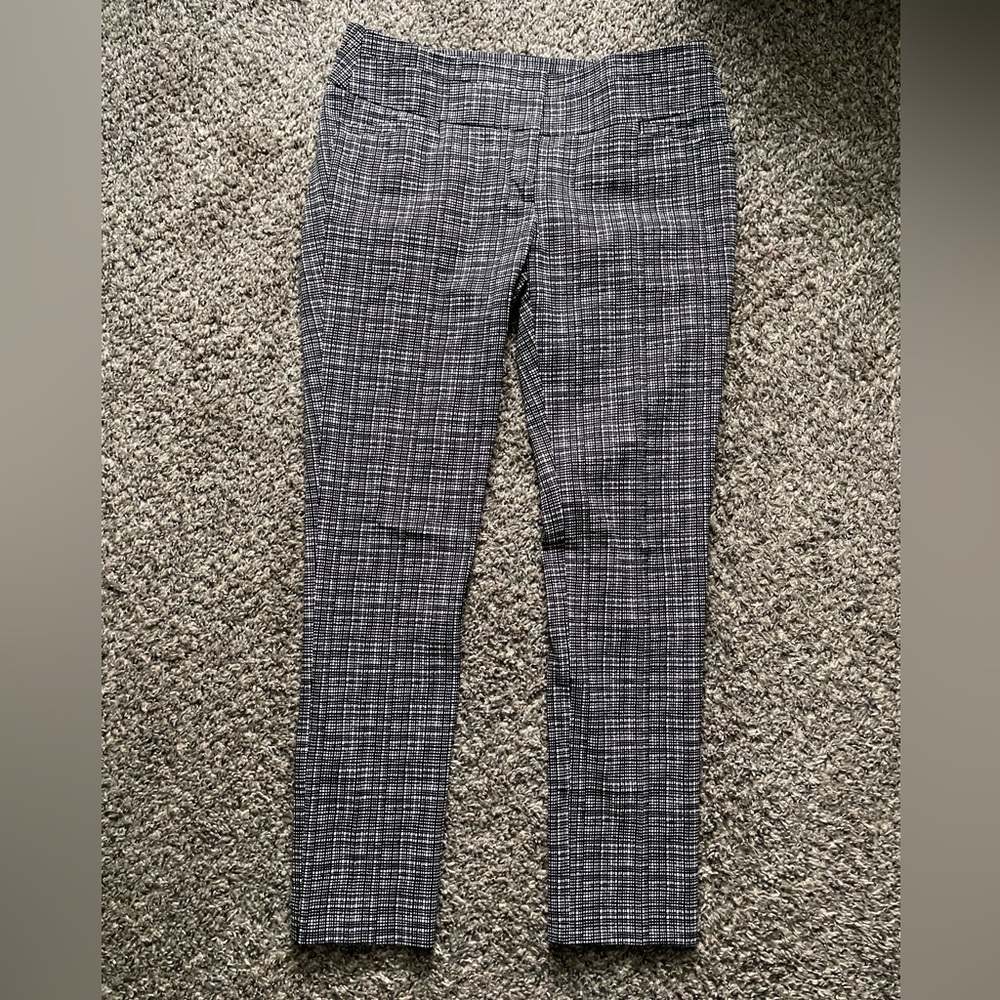 LOFT Black and White Checkered Pants